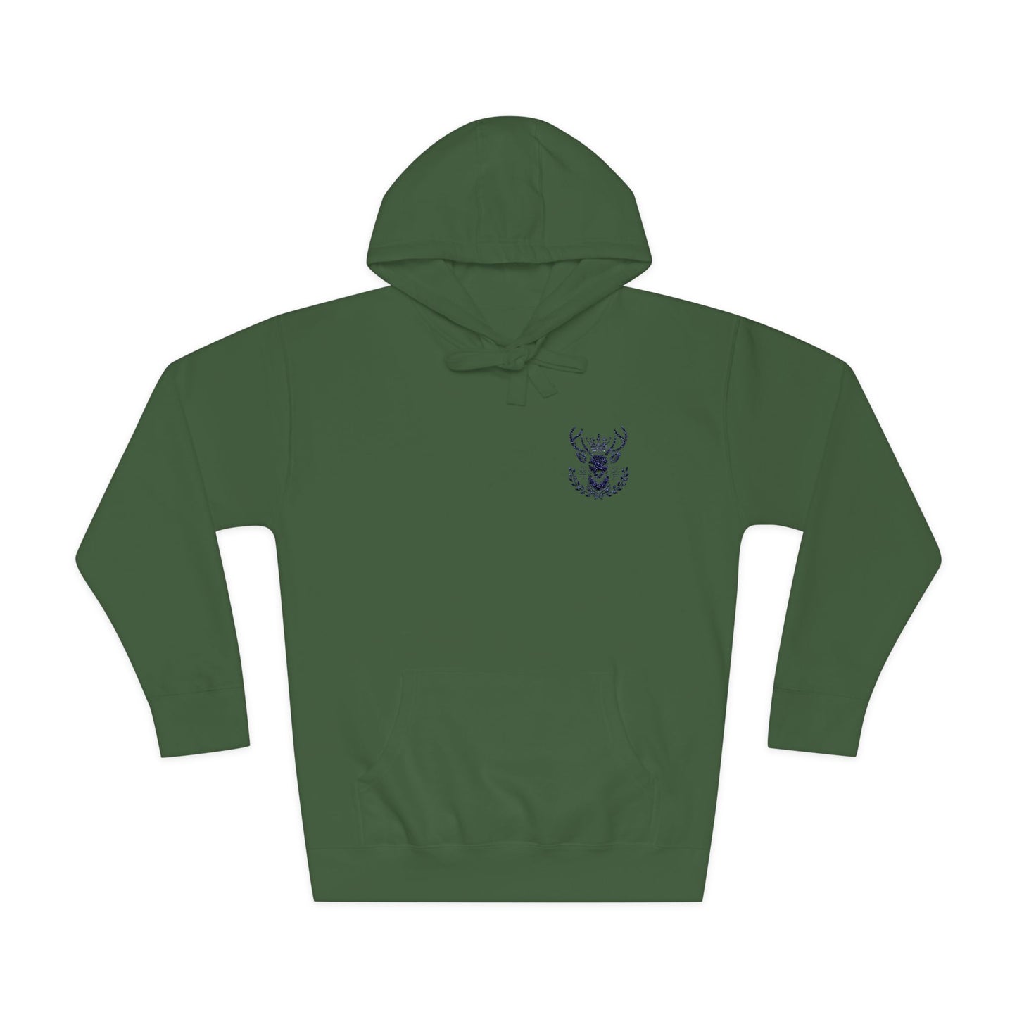 Cozy Unisex Fleece Hoodie with Deer Emblem - Oh Deer Lord