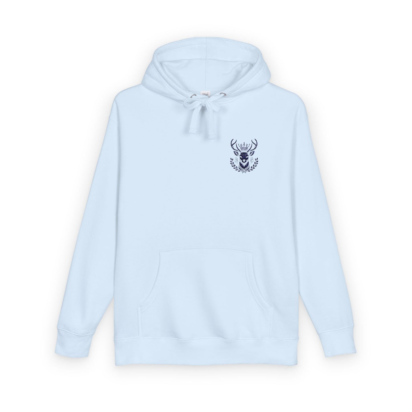 Cozy Unisex Fleece Hoodie with Deer Emblem - Oh Deer Lord