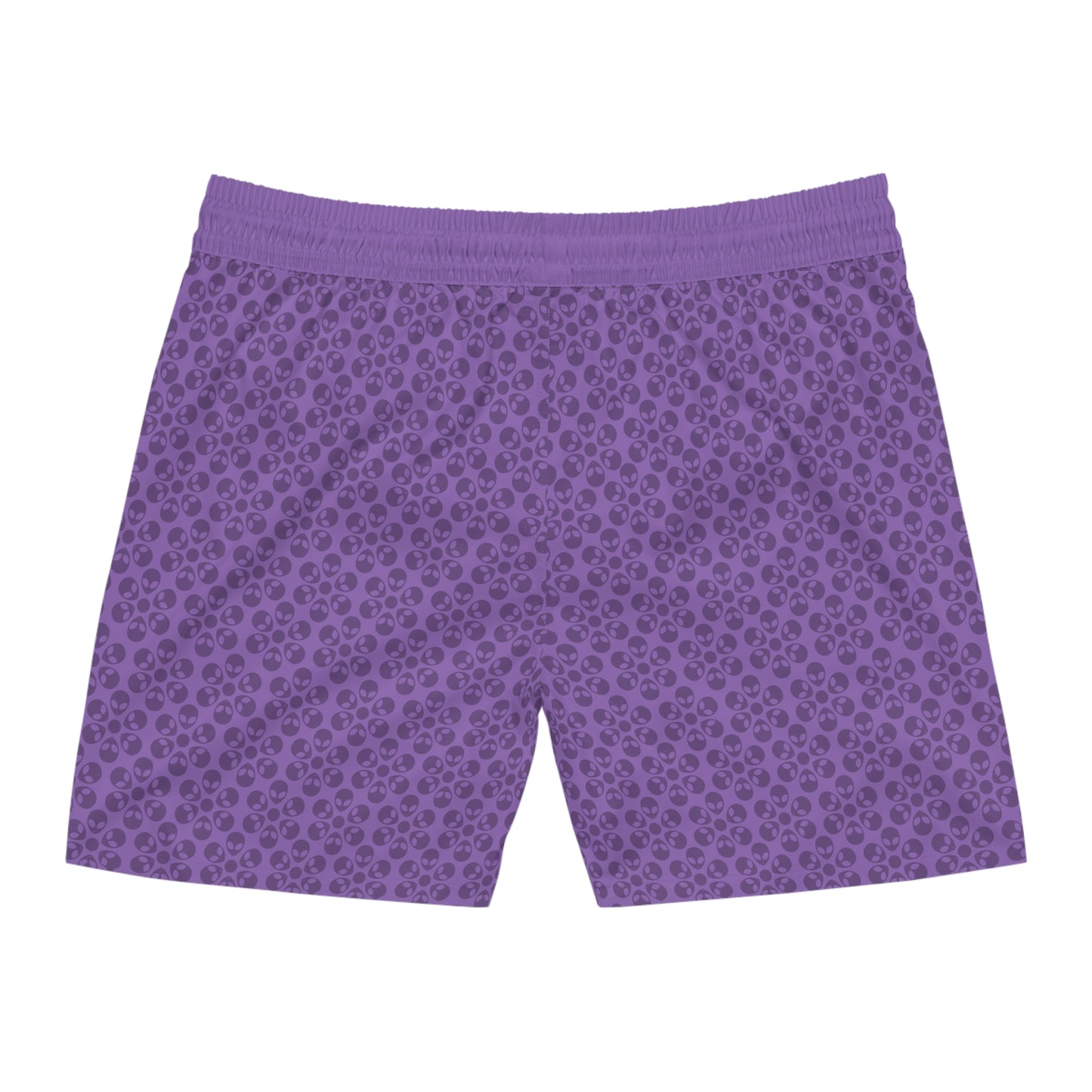 Stylish Mens MidLength Swim Shorts Beachwear Vacation Essentials Poolside Comfort Summer Outfit Trendy Swimwear Alien Flowers Light Purple
