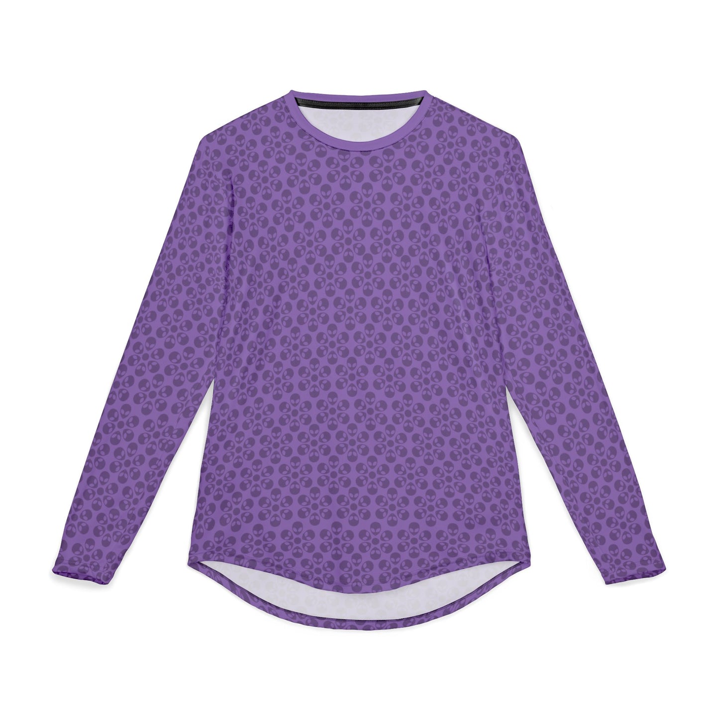 Mens UV Protection Long Sleeve Shirt  Alien Flowers Light Purple