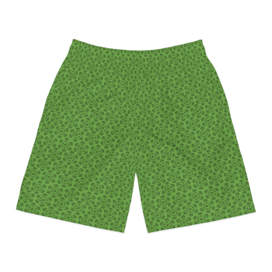 Mens Jogger Shorts  Alien Flowers Green