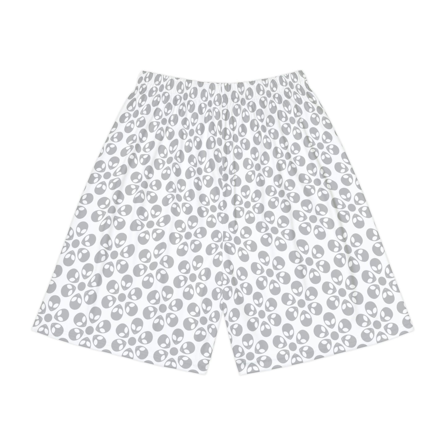 Men’s Skull Pattern Sports Shorts Casual Athletic Wear Summer Beach Shorts Workout Gear Fitness Shorts Gift for Athletes Alien Flowers White