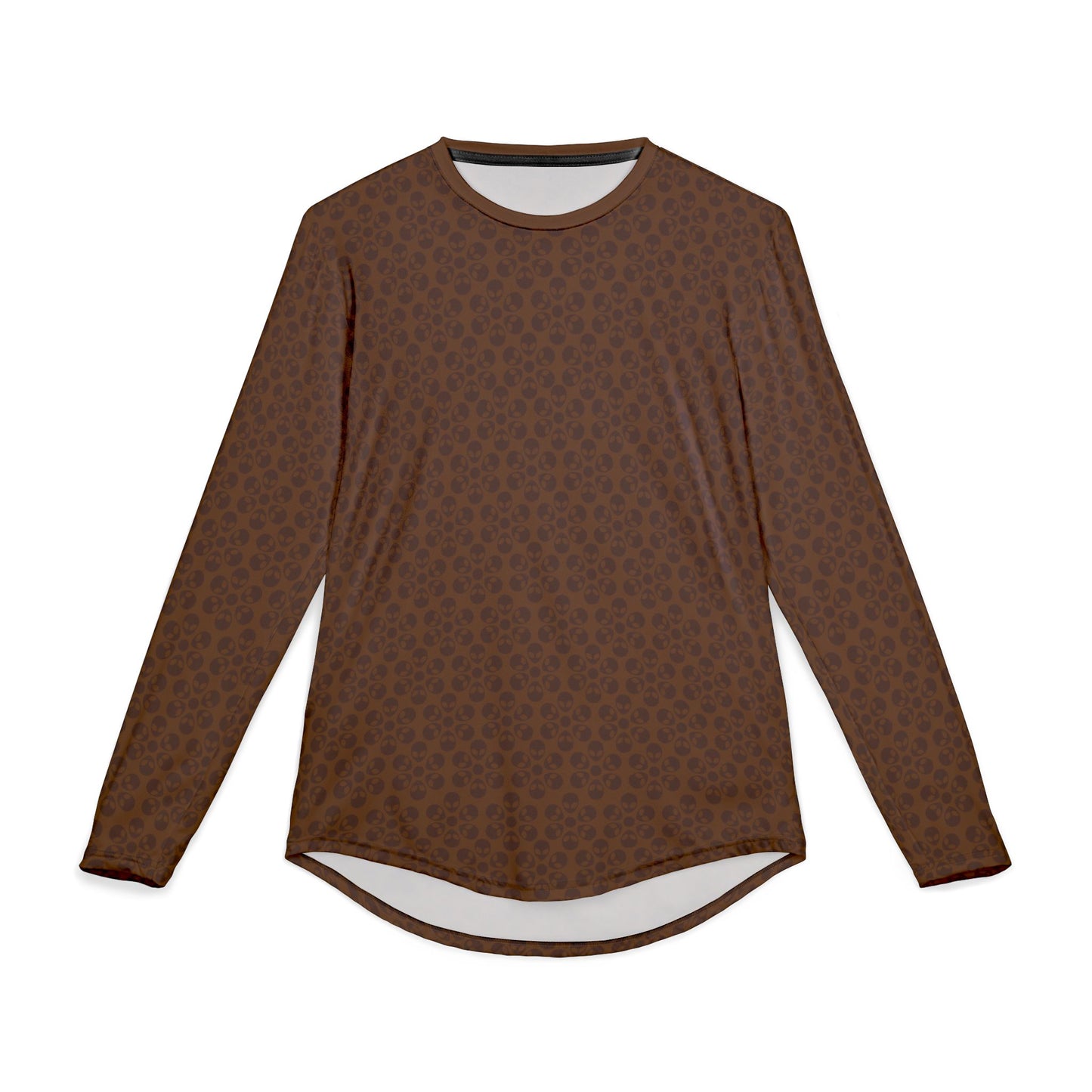 Mens UV Protection Long Sleeve Shirt  Alien Flowers Brown