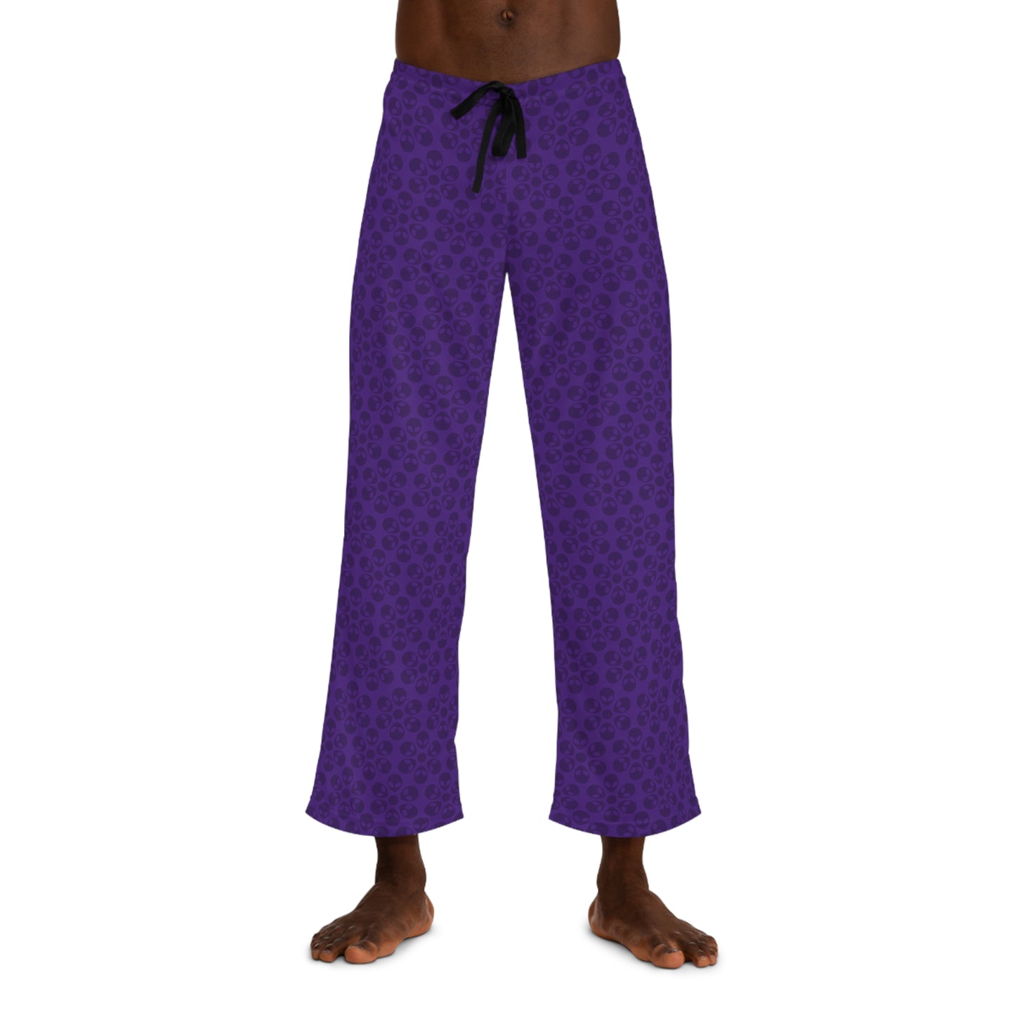 Cozy Mens Pajama Pants  Stylish Floral Sleepwear Ideal for Relaxing Gifts for Him Home Lounge Wear Unique Patterned PJs Alien Flowers Purple