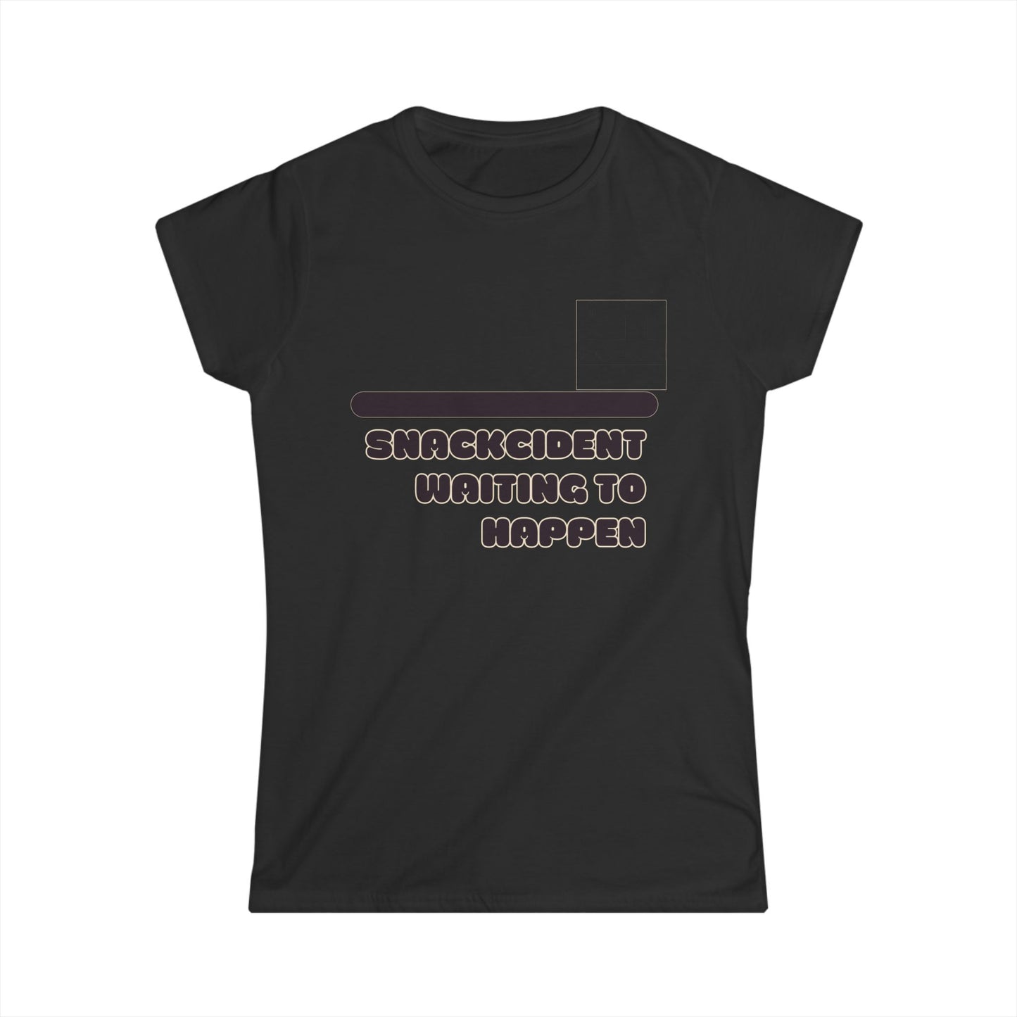 Funny Women's Softstyle Tee | Snackcident Shirt, Gift for Food Lovers, Birthday Pajama Top, Casual Wear, Humor Tee