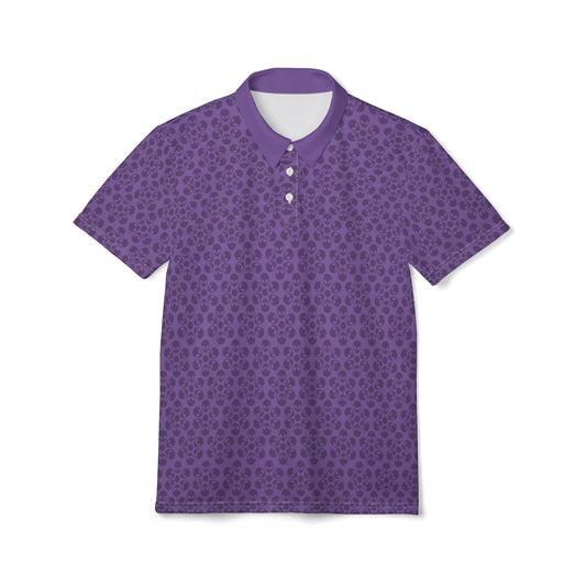 Stylish Unisex Polo Shirt  Modern Floral Design Casual Wear Gift for Him/Her Summer Outfit Personalized Style Alien Flowers Light Purple