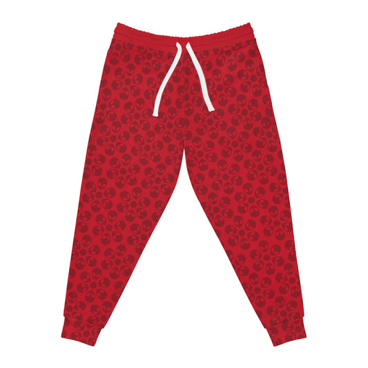 Stylish Floral Athletic Joggers Trendy Joggers Comfortable Workout Pants Casual Loungewear Gifts for Fitness Lovers Alien Flowers Dark Red