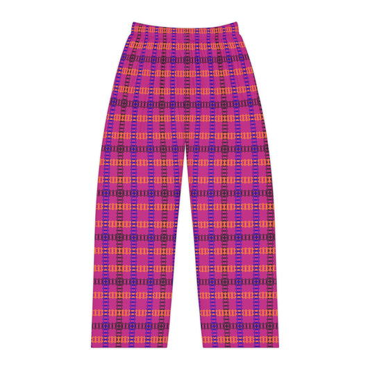 Cozy Womens Pajama Pants Halloween Lounge Pants Cute Sleepwear Gifting for Her Relaxed Fit Casual Comfort Train Tracks Pink