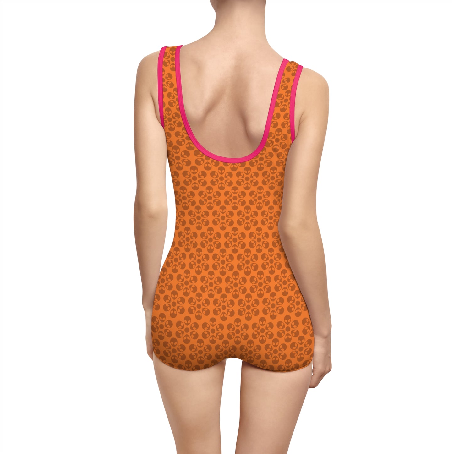 Womens Vintage Swimsuit  Alien Flowers Crusta