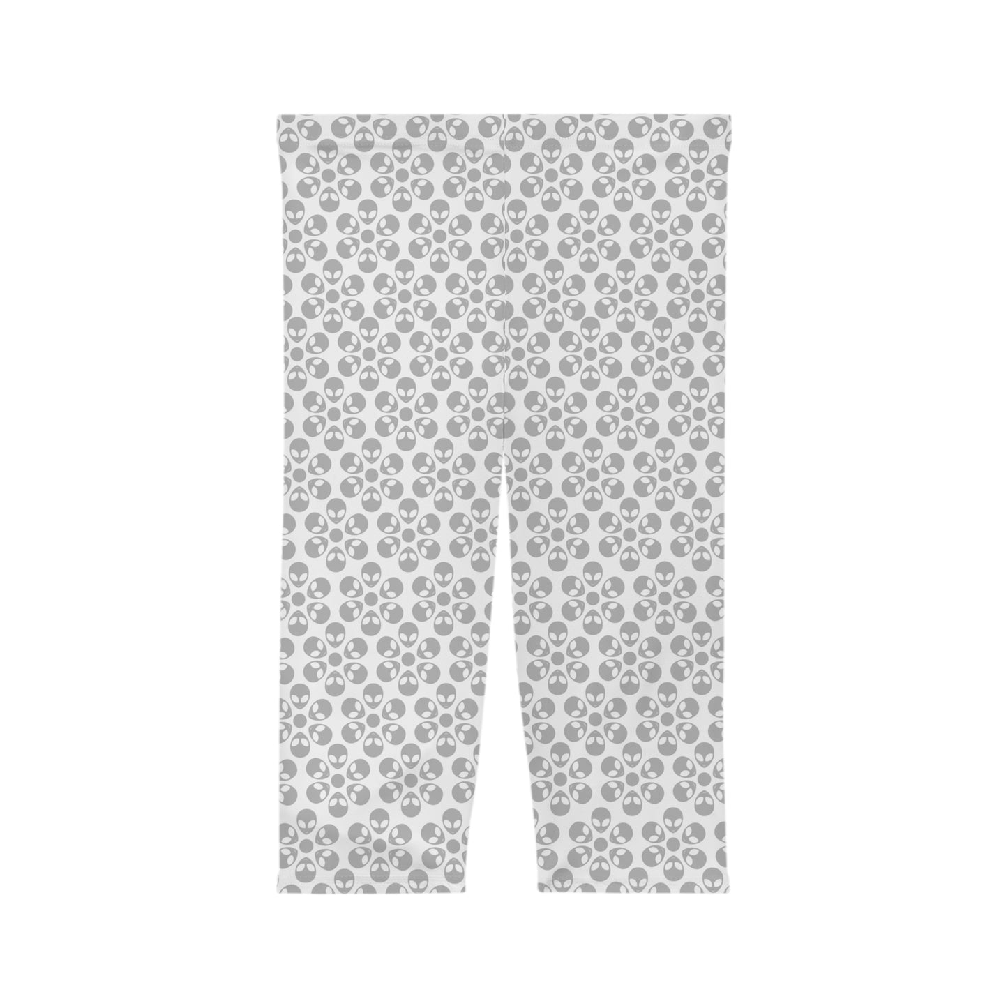 Women’s Capri Leggings Alien Flowers Dark Grey