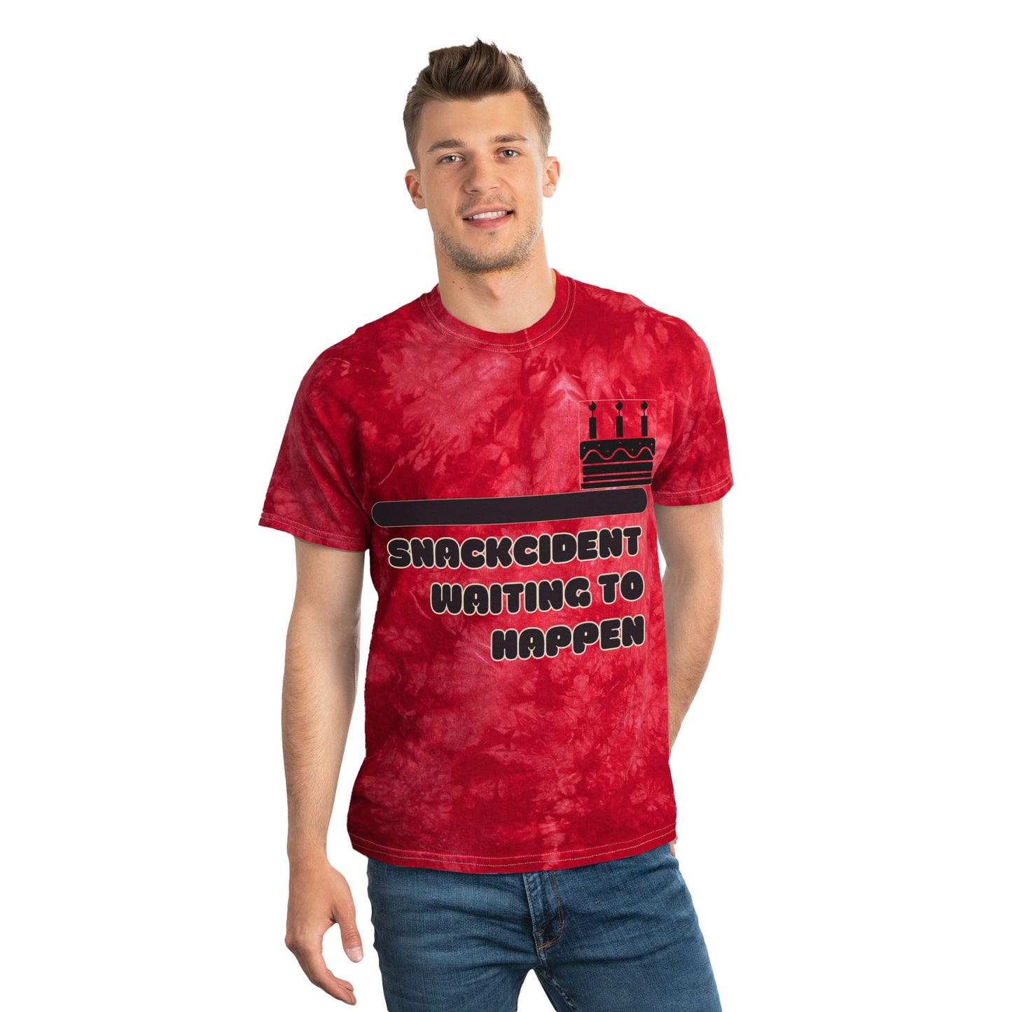 Snackcident Tie-Dye Tee, Trendy Tie-Dye T-Shirt for Food Lovers, Gift for Friends, Casual Wear, Summer Vibes, Unique Birthday Present