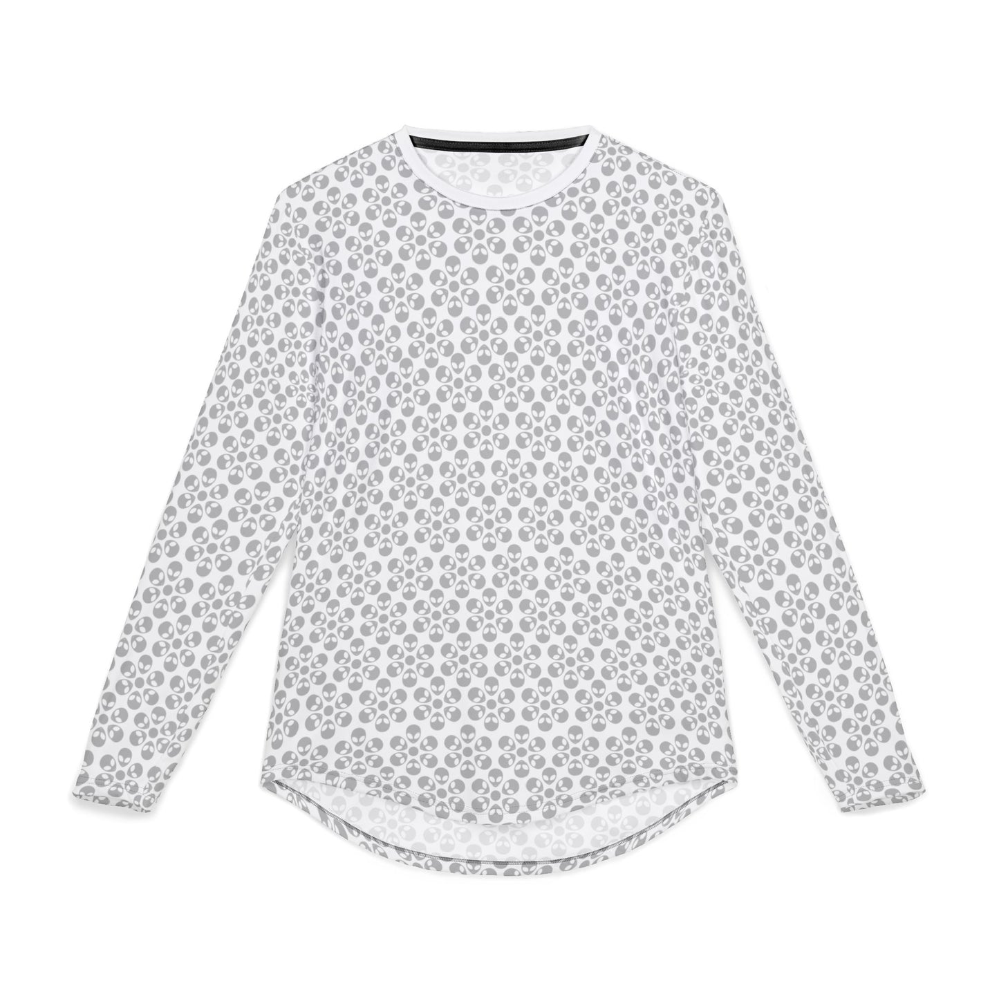 Mens UV Protection Long Sleeve Shirt  Alien Flowers White