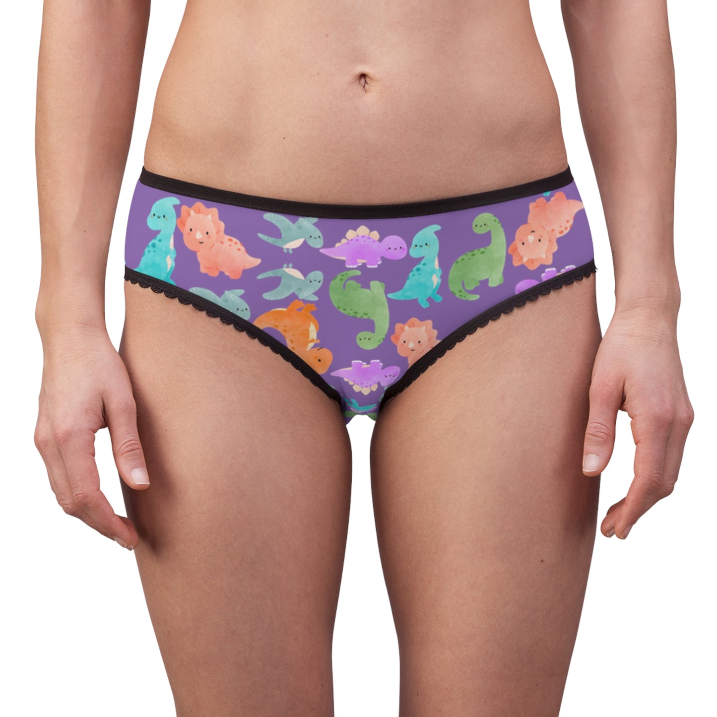 Colorful Womens Briefs with Fun Animal Patterns Cute Underwear AOP Lingerie Gifts for Her Comfortable Daily Wear Rainbow Dinos Light Purple
