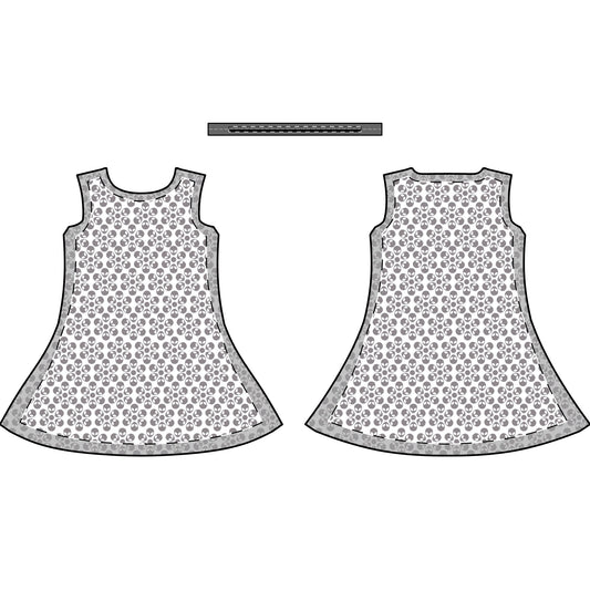 Womens Casual Dress Alien Flowers White