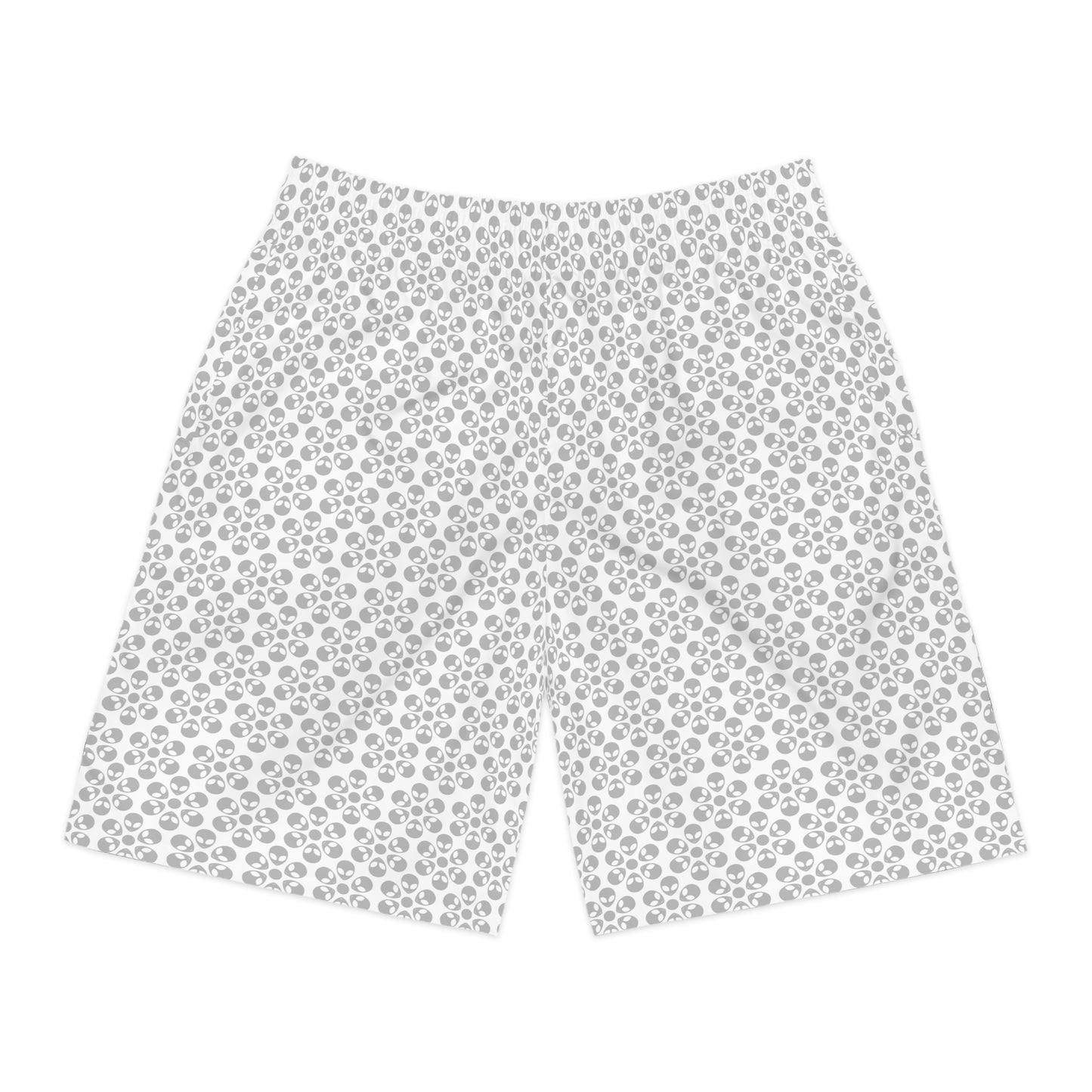 Mens Jogger Shorts  Alien Flowers White