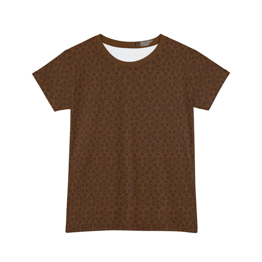 Womens Short Sleeve Shirt Alien Flowers Brown