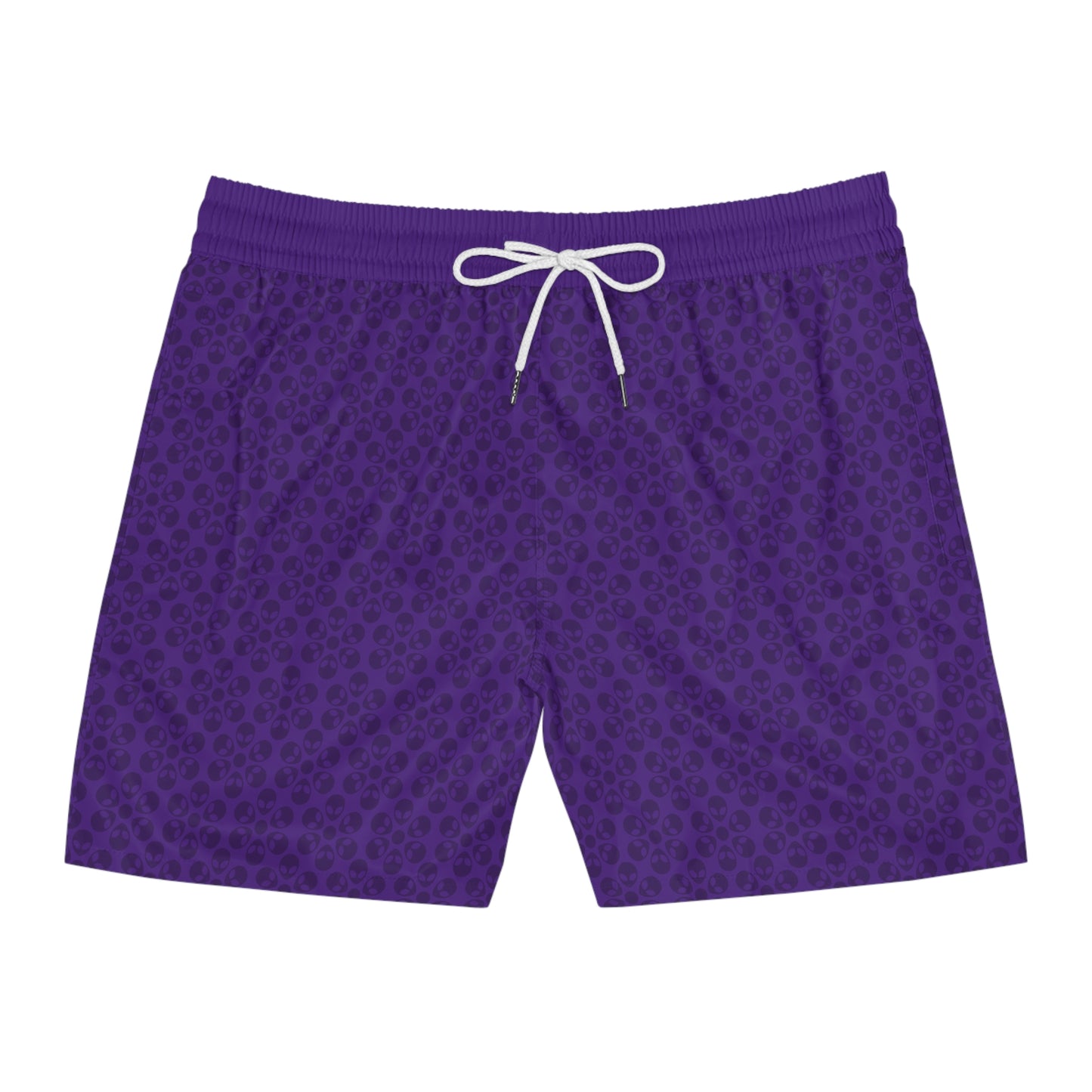 Stylish Mens MidLength Swim Shorts Beachwear Vacation Essentials Poolside Comfort Summer Outfit Trendy Swimwear Alien Flowers Purple