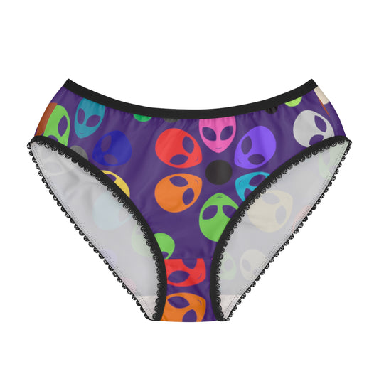 Colorful Alien Flower Womens Briefs Fun Underwear Unique Lingerie Set Gift for Her Festival Fashion Comfortable Panties Alien Rainbow Flowers Purple