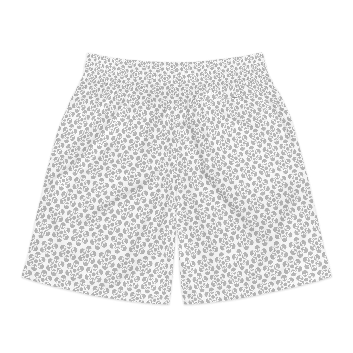 Mens Jogger Shorts  Alien Flowers White