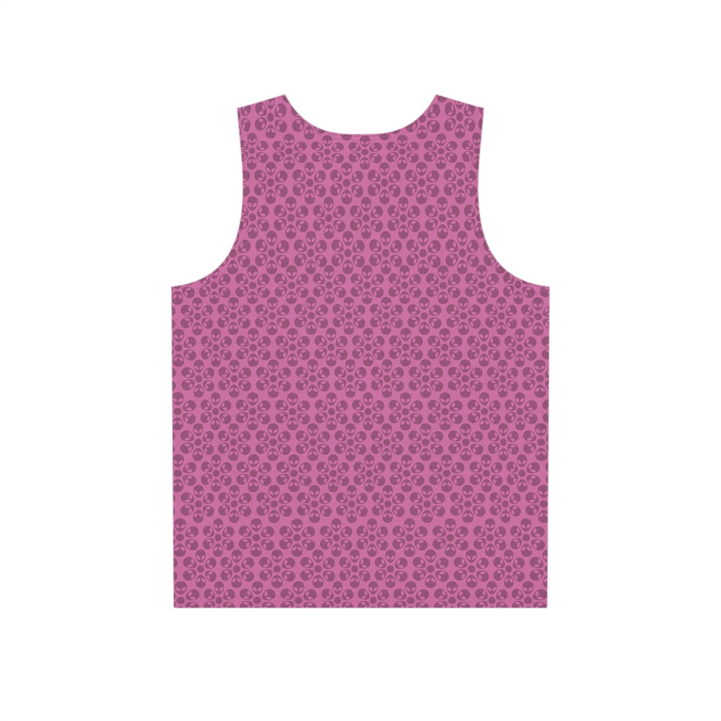 Stylish Mens Tank Top  AOP Leopard Print Summer Wear Fitness Gear Casual Apparel Trendy Vacation Outfit Alien Flowers Light Pink