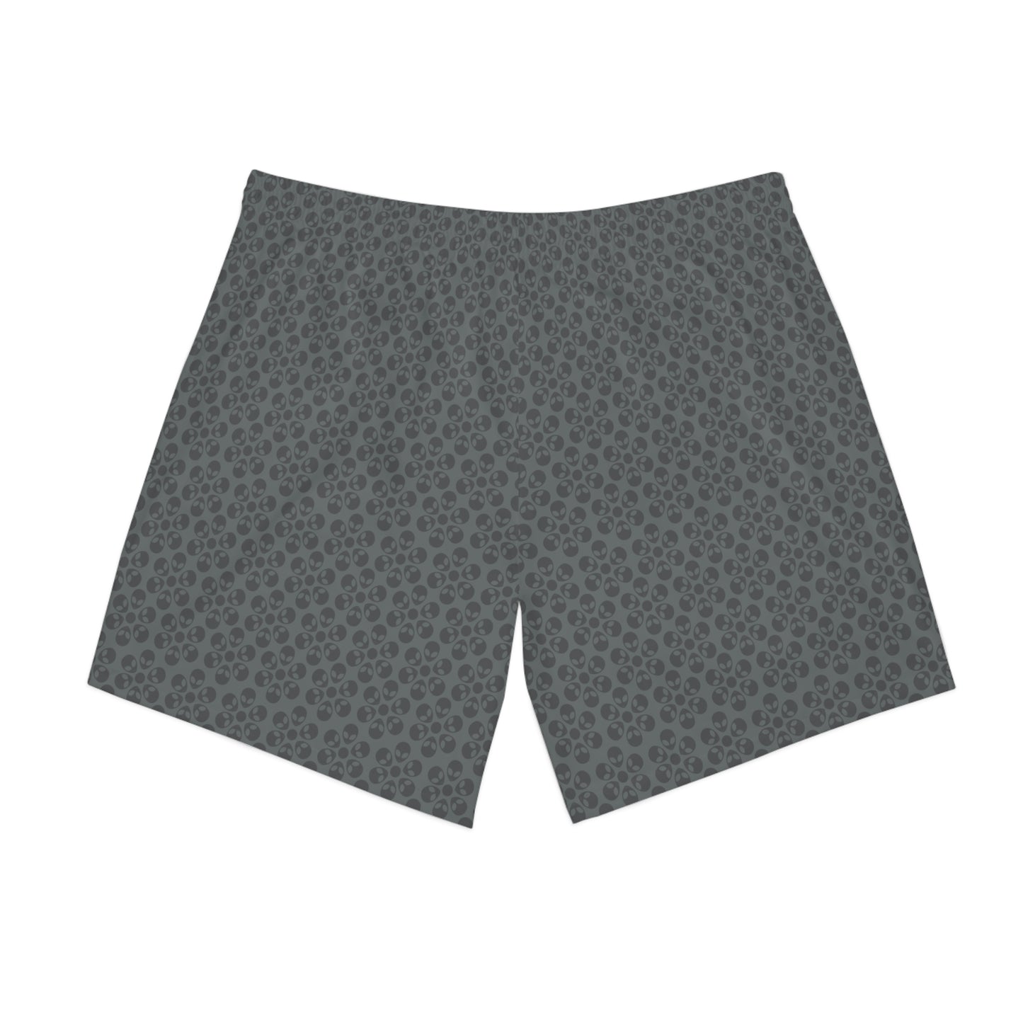 Mens Elastic Beach Shorts  Alien Flowers Dark Grey