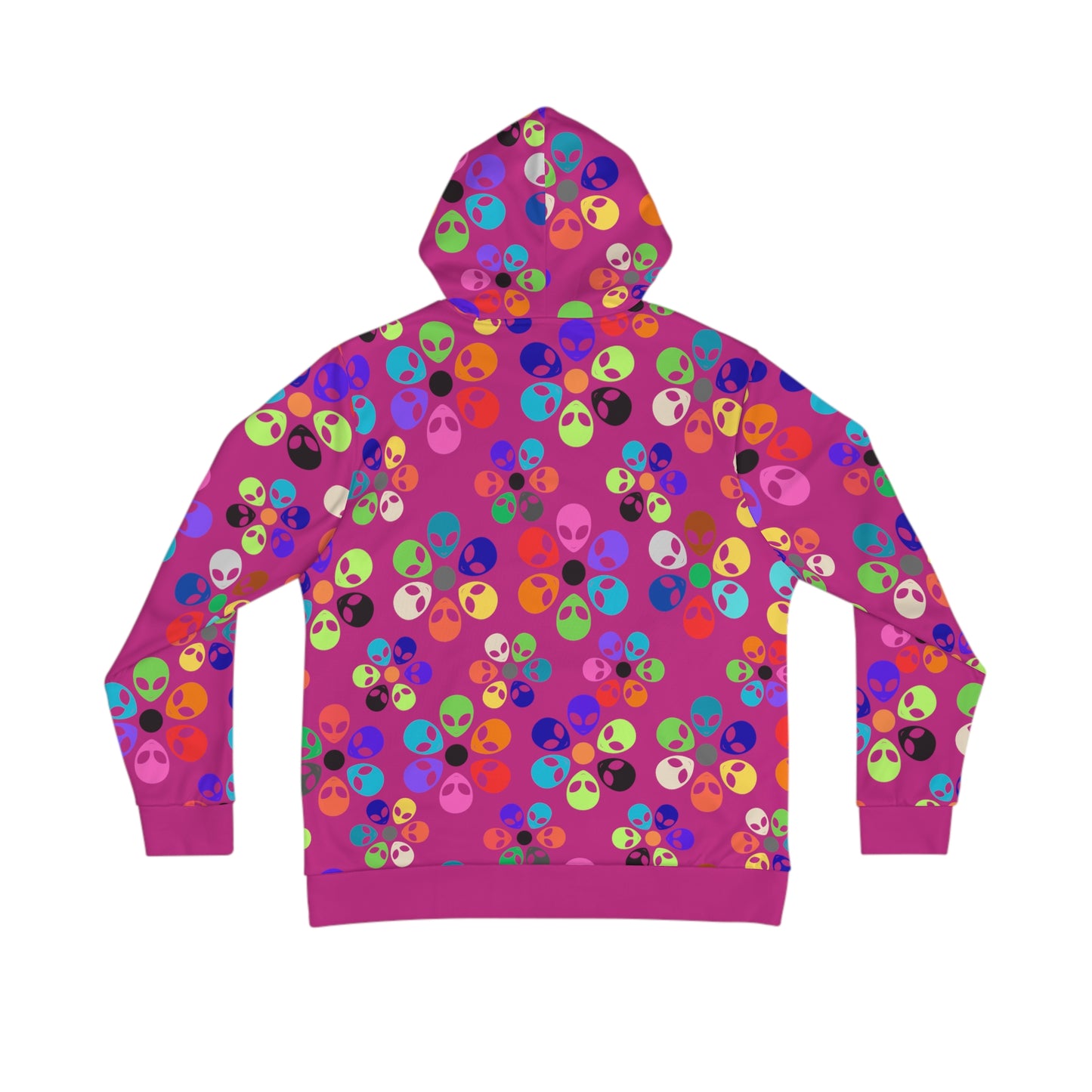 Mens Hoodie Alien Rainbow Flowers Pink