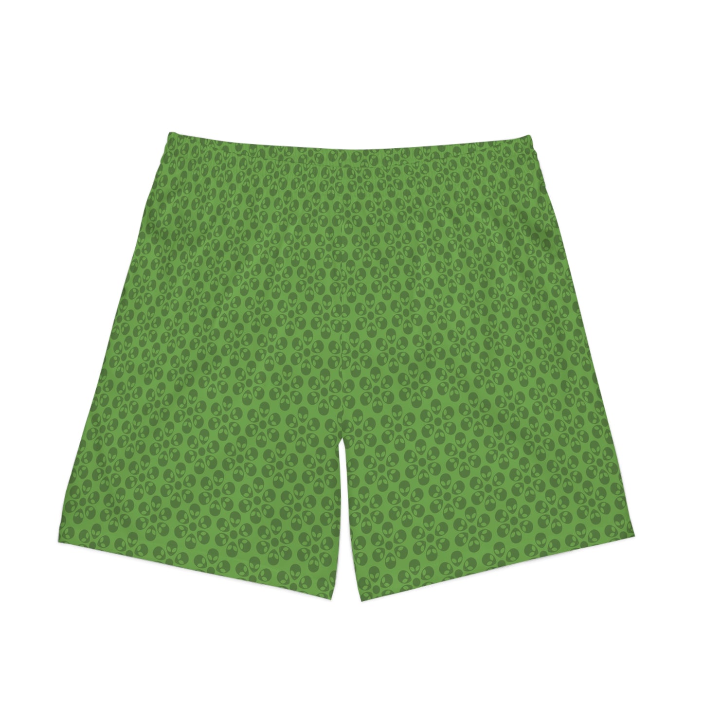 Mens Elastic Beach Shorts  Alien Flowers Green