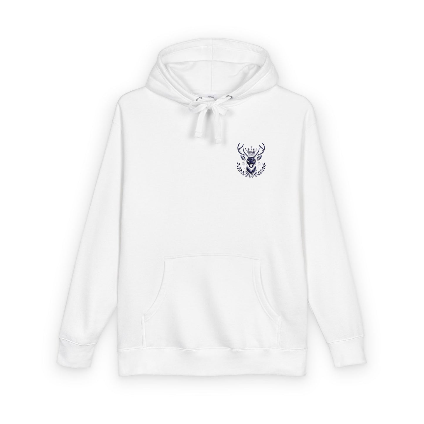 Cozy Unisex Fleece Hoodie with Deer Emblem - Oh Deer Lord