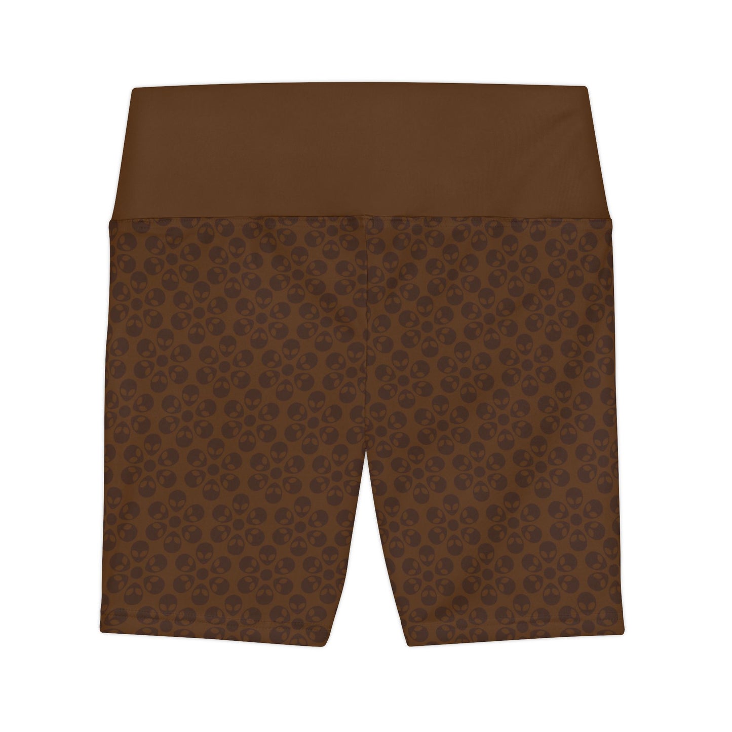 Womens Workout Shorts  Alien Flowers Brown