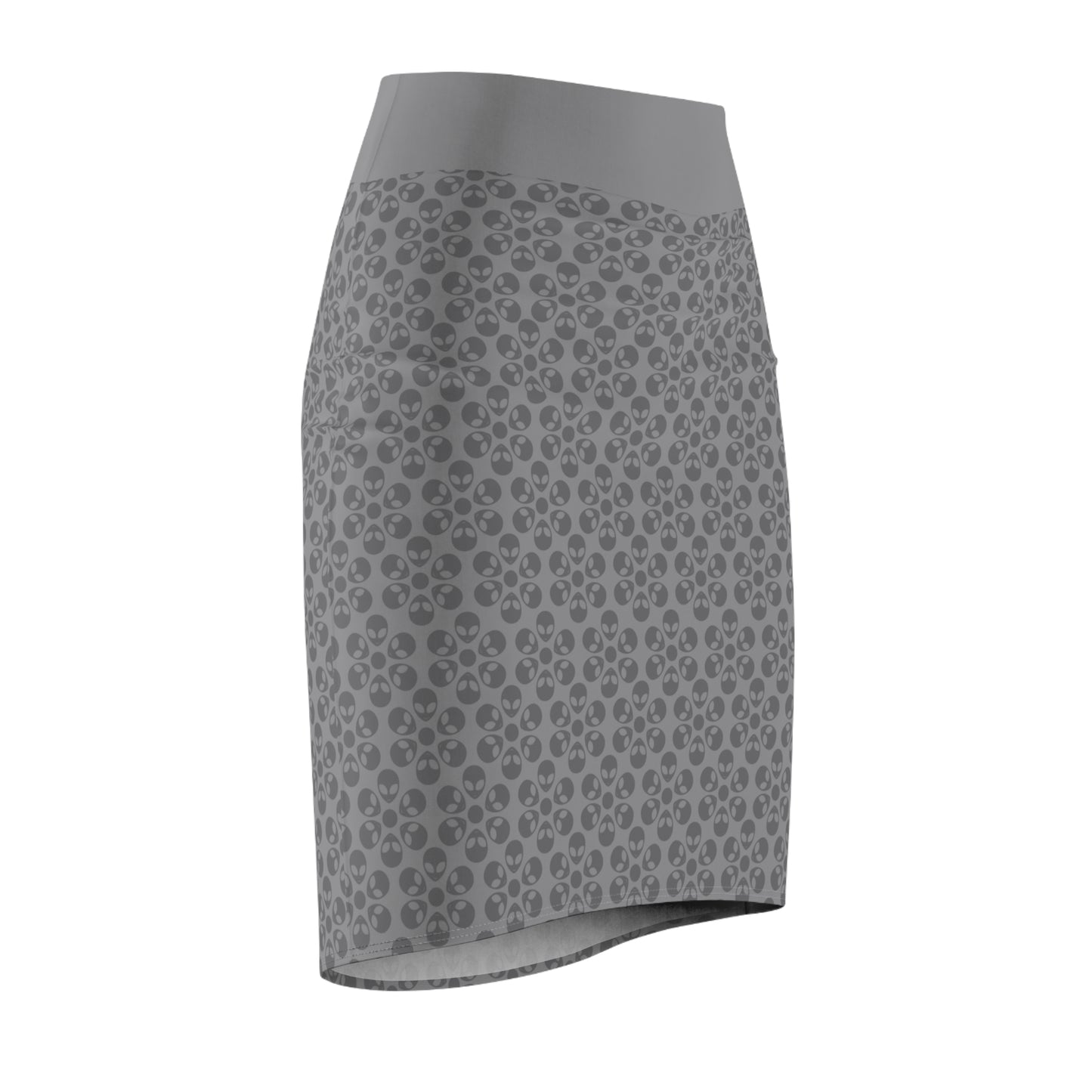 Stylish Floral Womens Pencil Skirt Elegant Office Attire Casual Day Out Spring Fashion Perfect Gift for Her Alien Flowers Grey