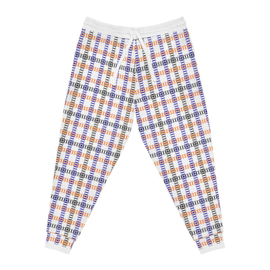 Colorful Plaid Athletic Joggers Comfortable Gym Pants Unisex Loungewear Casual Streetwear Fall Fashion Essentials Activewear Gift Train Tracks Pink