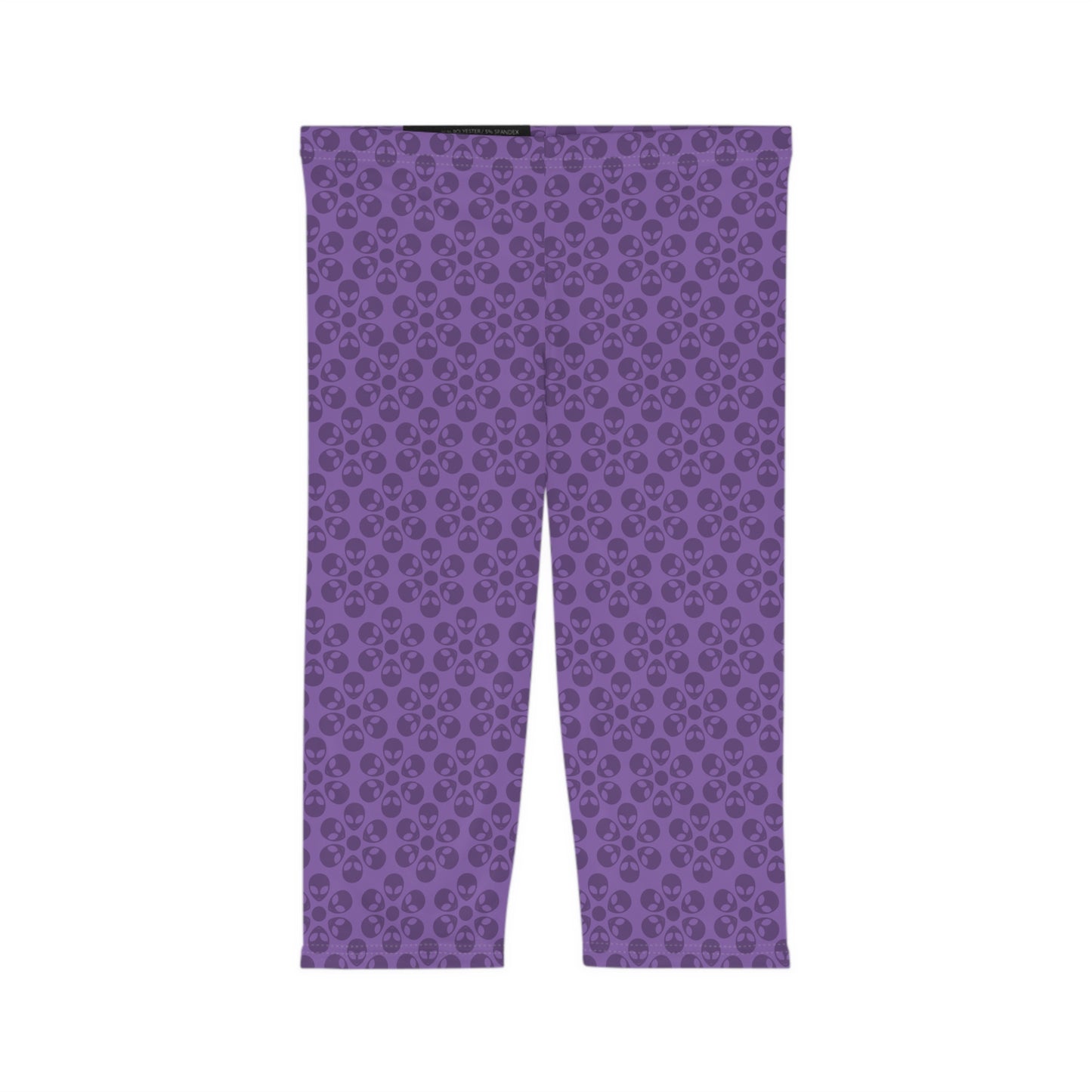 Women’s Capri Leggings Alien Flowers Light Purple
