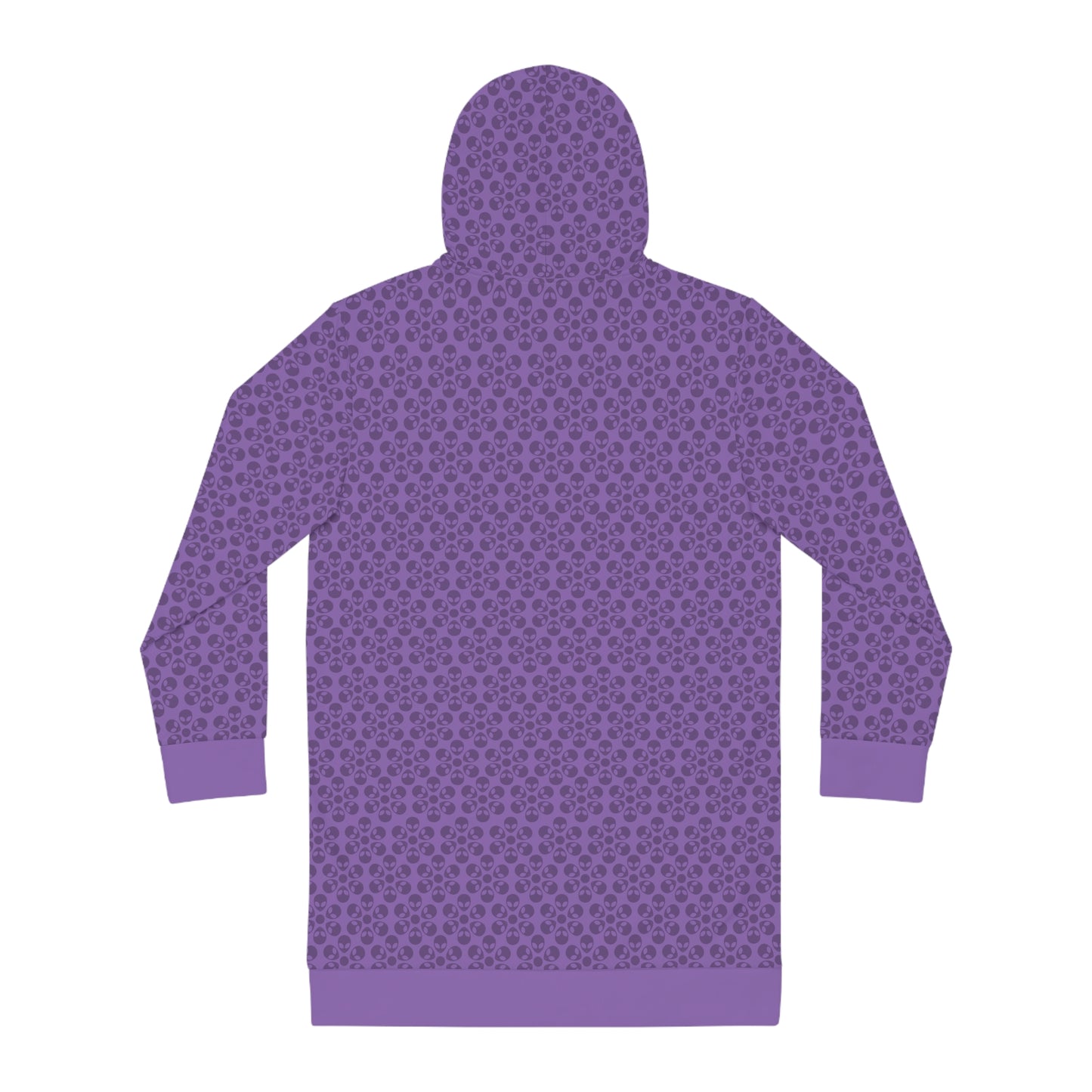 Womens Hoodie Dress  Alien Flowers Light Purple