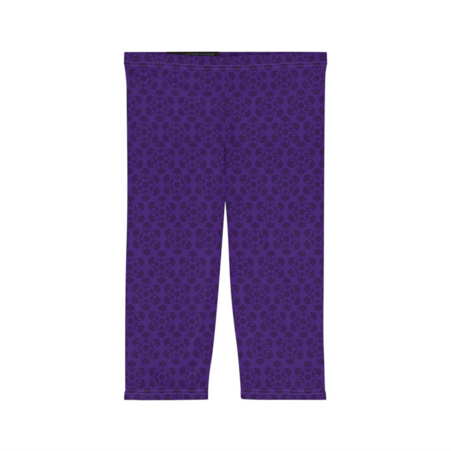 Women’s Capri Leggings Alien Flowers Purple
