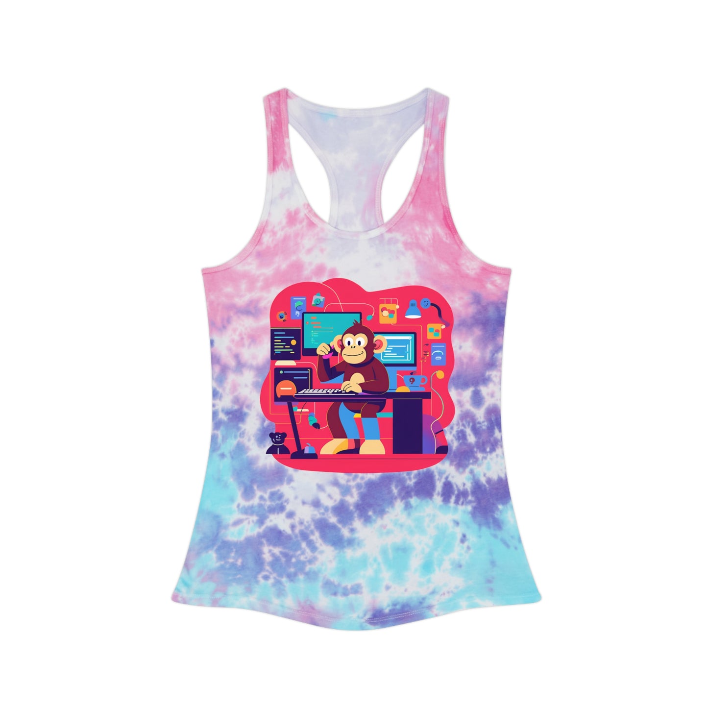 Fun Tie Dye Racerback Tank Top - Perfect for Summer, Beach Days, Festivals, Vacation Outfits, and Casual Wear