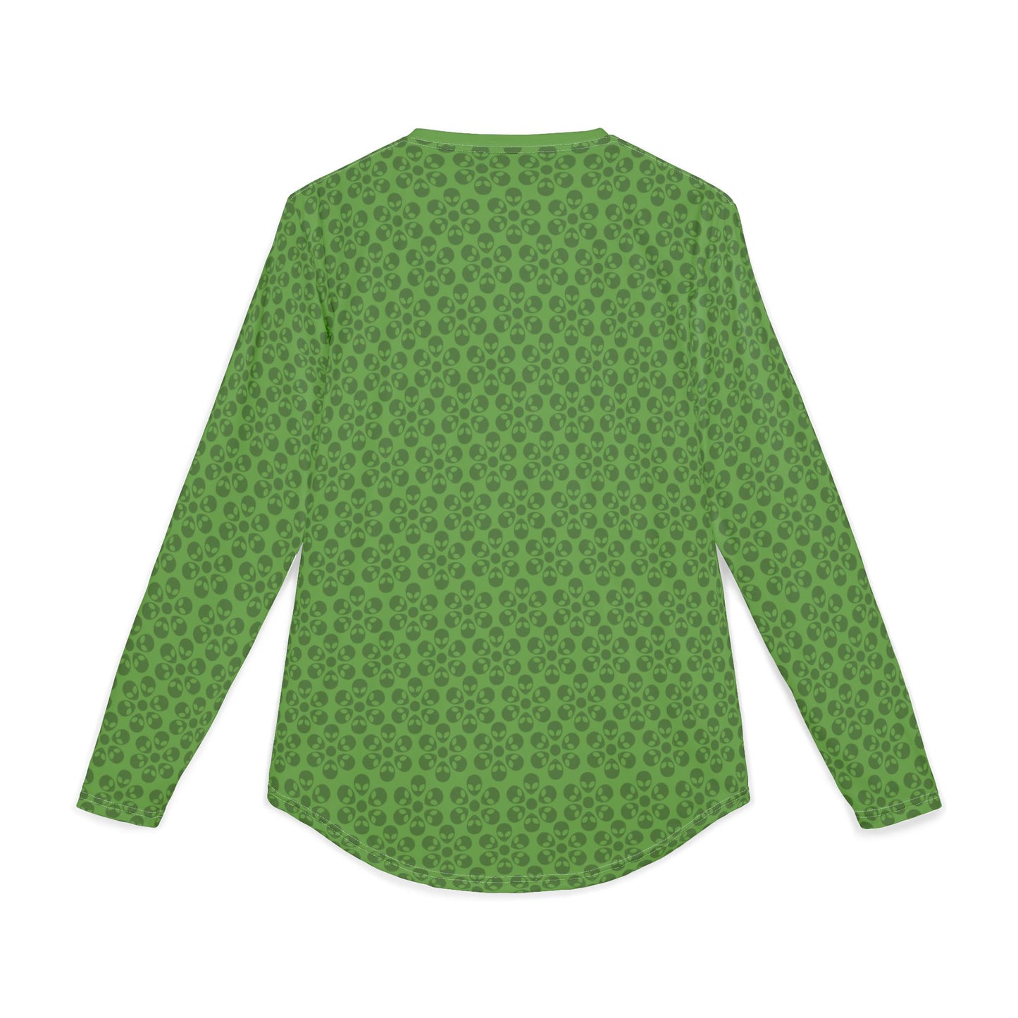 Mens UV Protection Long Sleeve Shirt  Alien Flowers Green