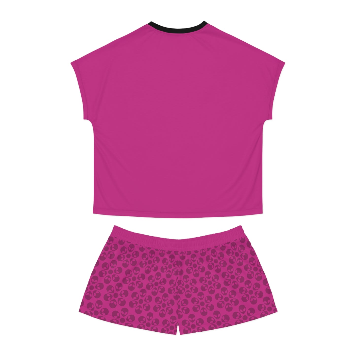 Stylish Womens Pajama Set Cozy Sleepwear AOP Floral Print Perfect for Lounging Gift for Her Summer Nights Relaxation Alien Flowers Pink