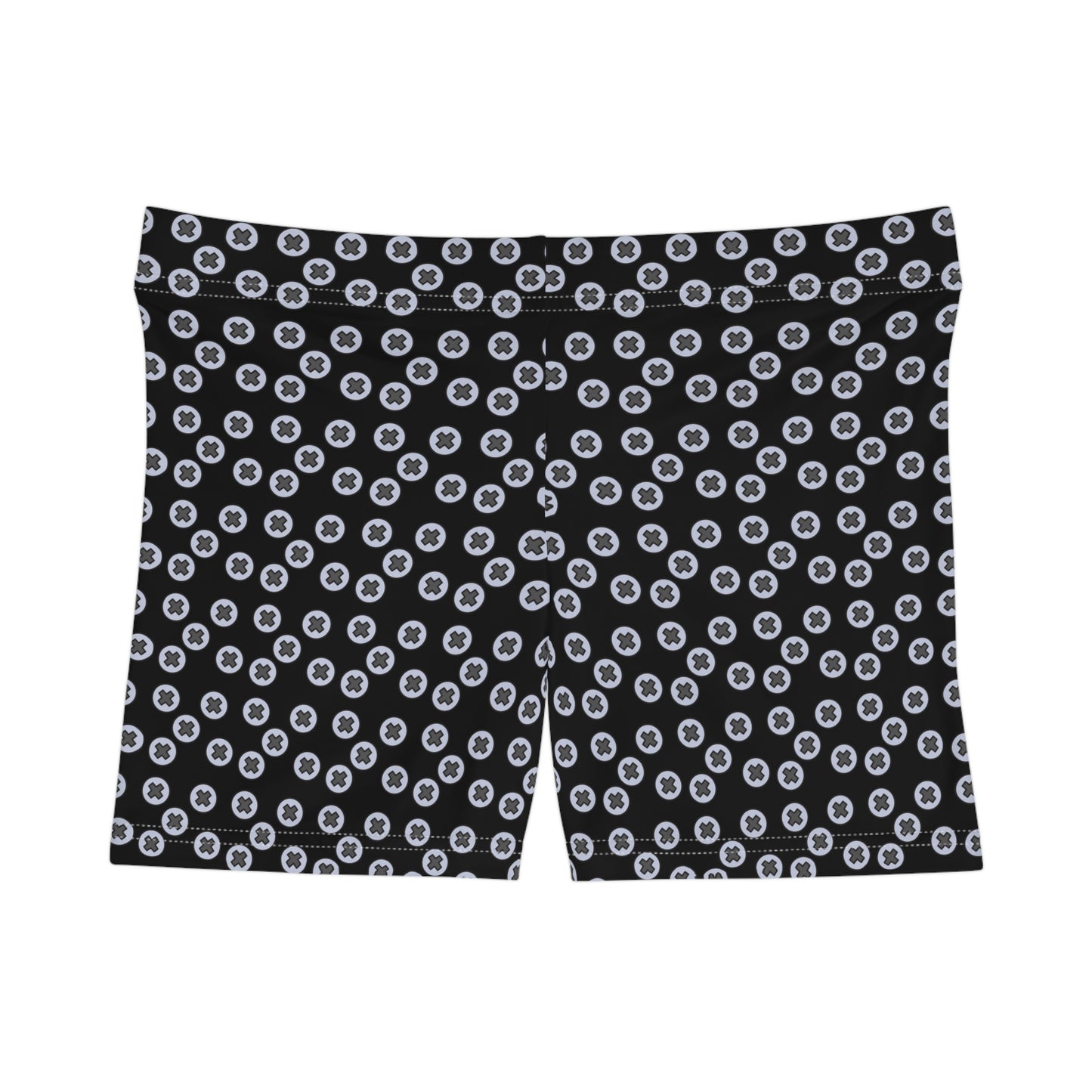 Women's Patterned Shorts - Trendy Summer Style, Sleepwear, Beachwear, Casual Outfits, Gifts for Her, Everyday Comfort - Black