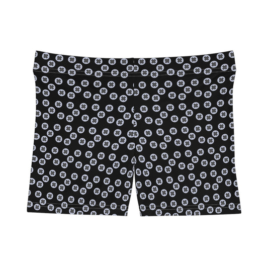 Women's Patterned Shorts - Trendy Summer Style, Sleepwear, Beachwear, Casual Outfits, Gifts for Her, Everyday Comfort - Black