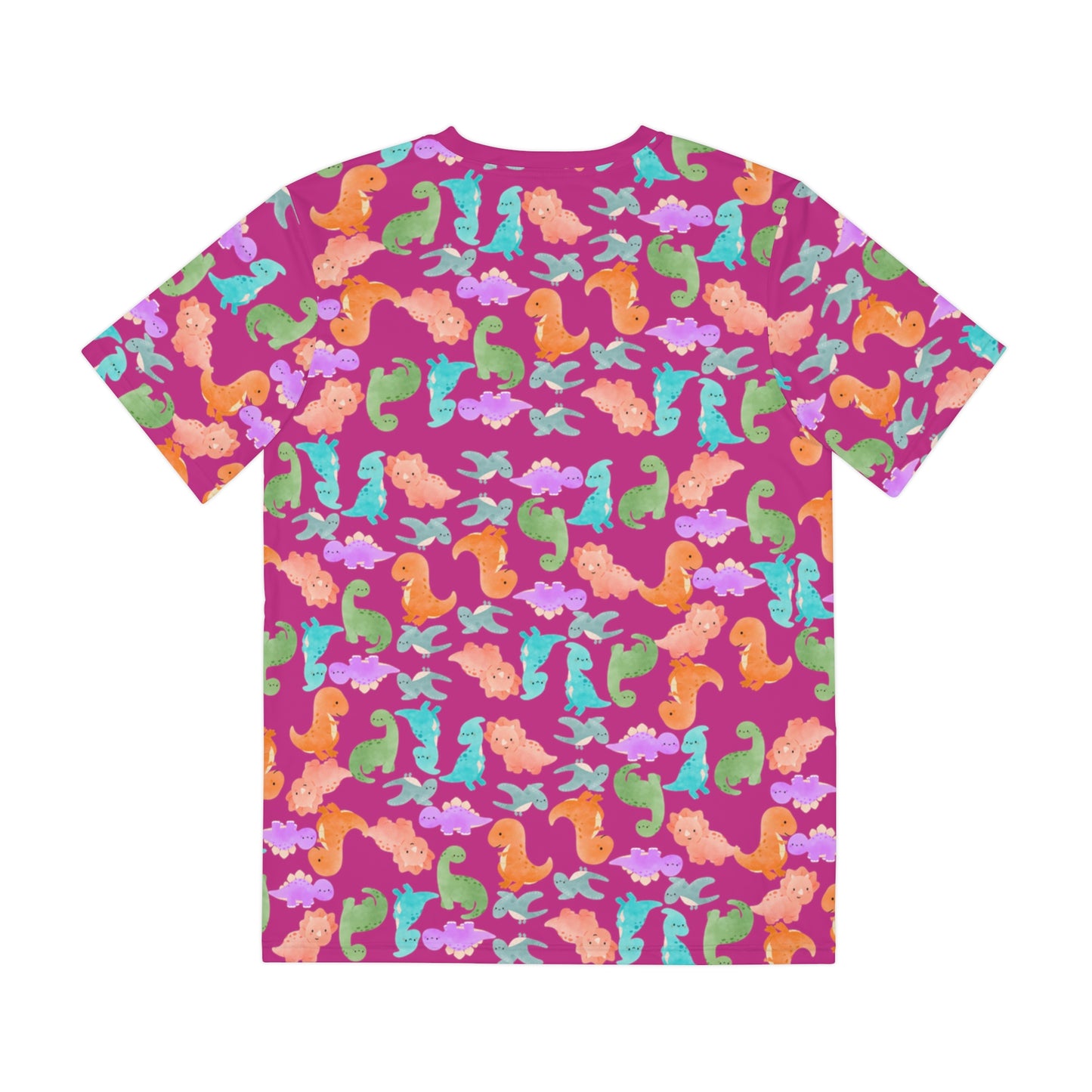 Colorful Dino Tee  Fun Playful Shirt for Ocean Lovers Casual Wear Summer Outfits Beach Activities Gifts for Him Rainbow Dinos Pink
