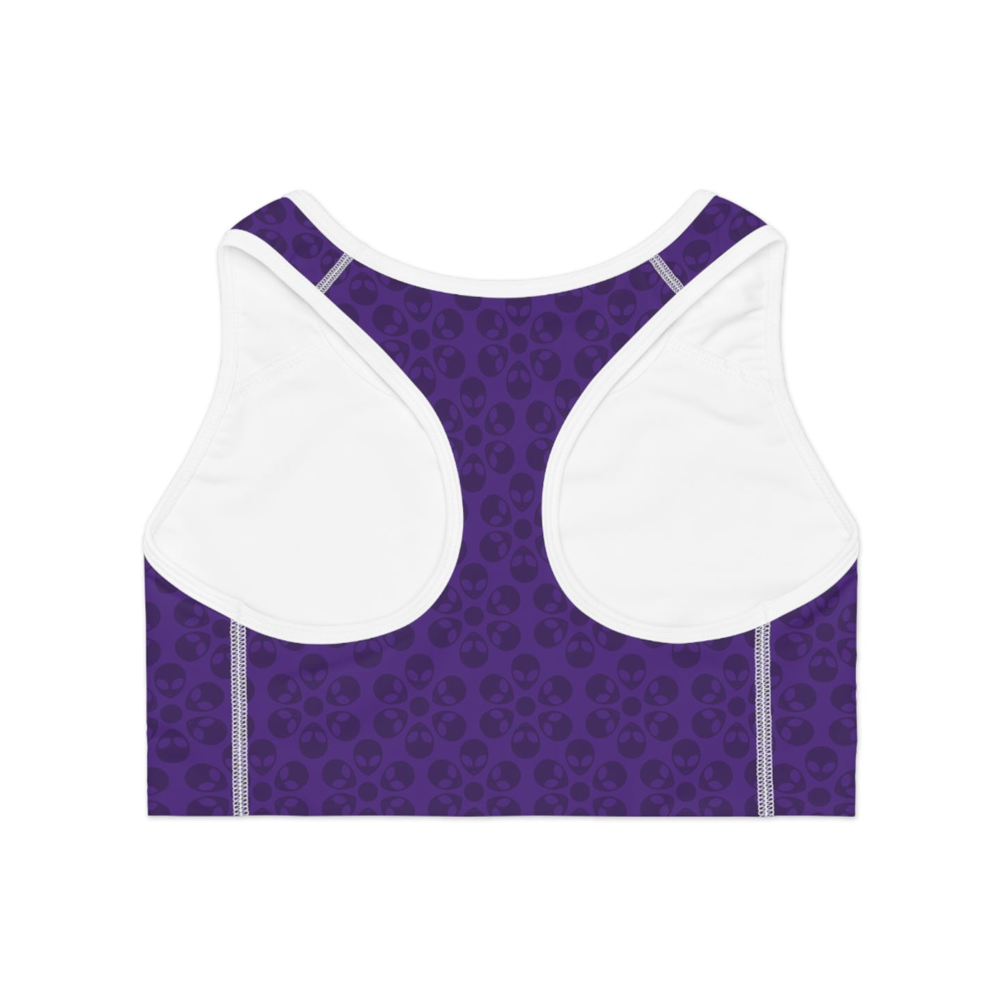 Trendy Floral Pattern Sports Bra Workout Bra for Women Fitness Gear Yoga Top Gym Wear Gift for Athletes Alien Flowers Purple