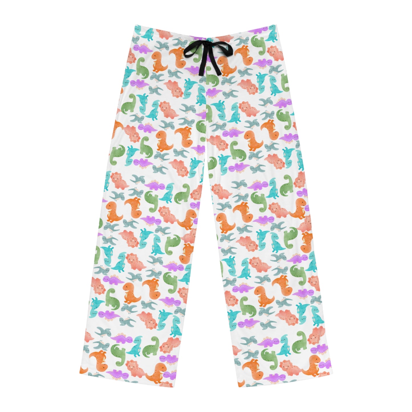 Colorful Mens Pajama Pants | Cozy Loungewear for Relaxation Gift for Him Beach Vibes Summer Nights Sleepwear Rainbow Dinos Dark Green