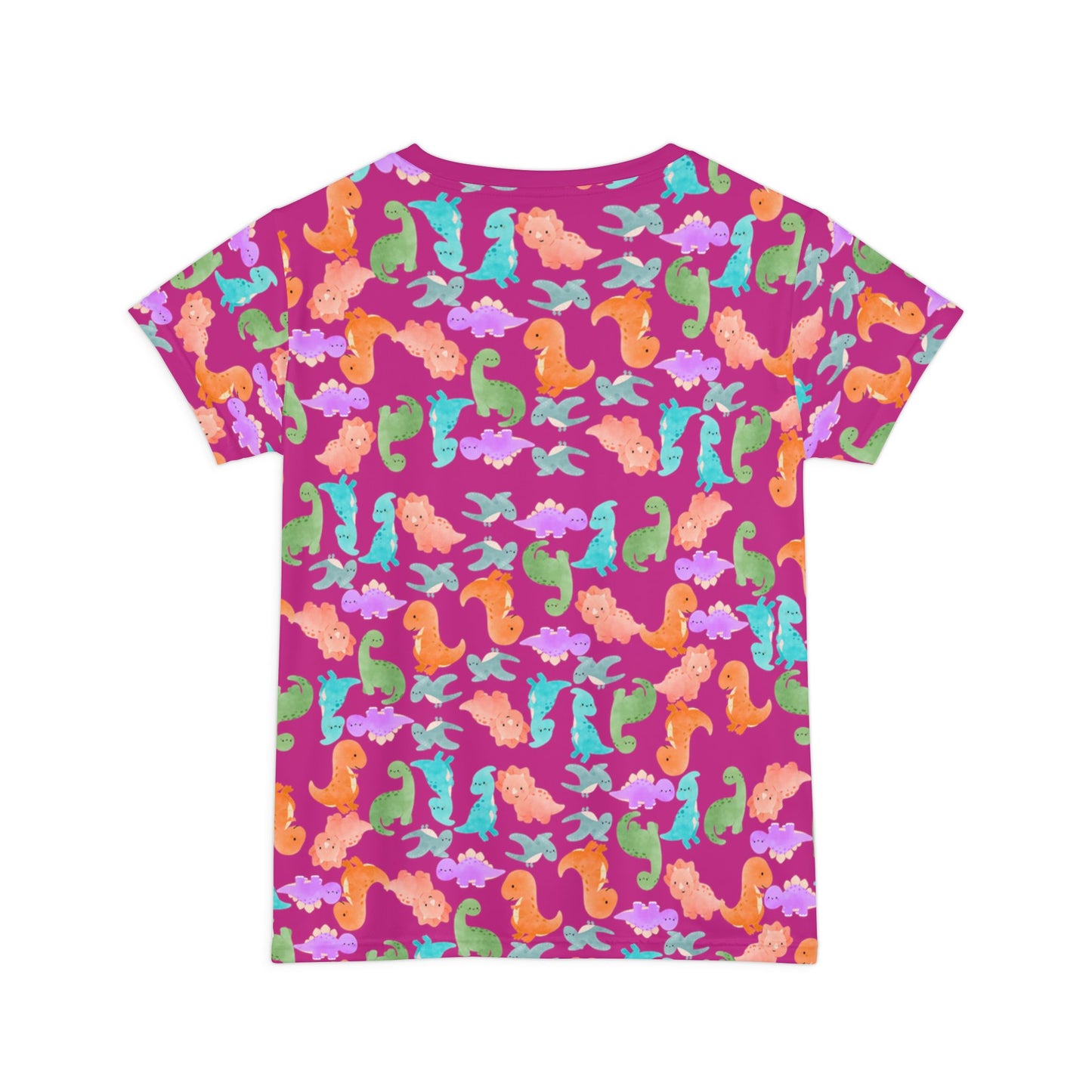 Vibrant Dino Shirt Cute Summer Tee Beachwear Casual Outfit Gift for Ocean Lovers Rainbow Dinos Pink