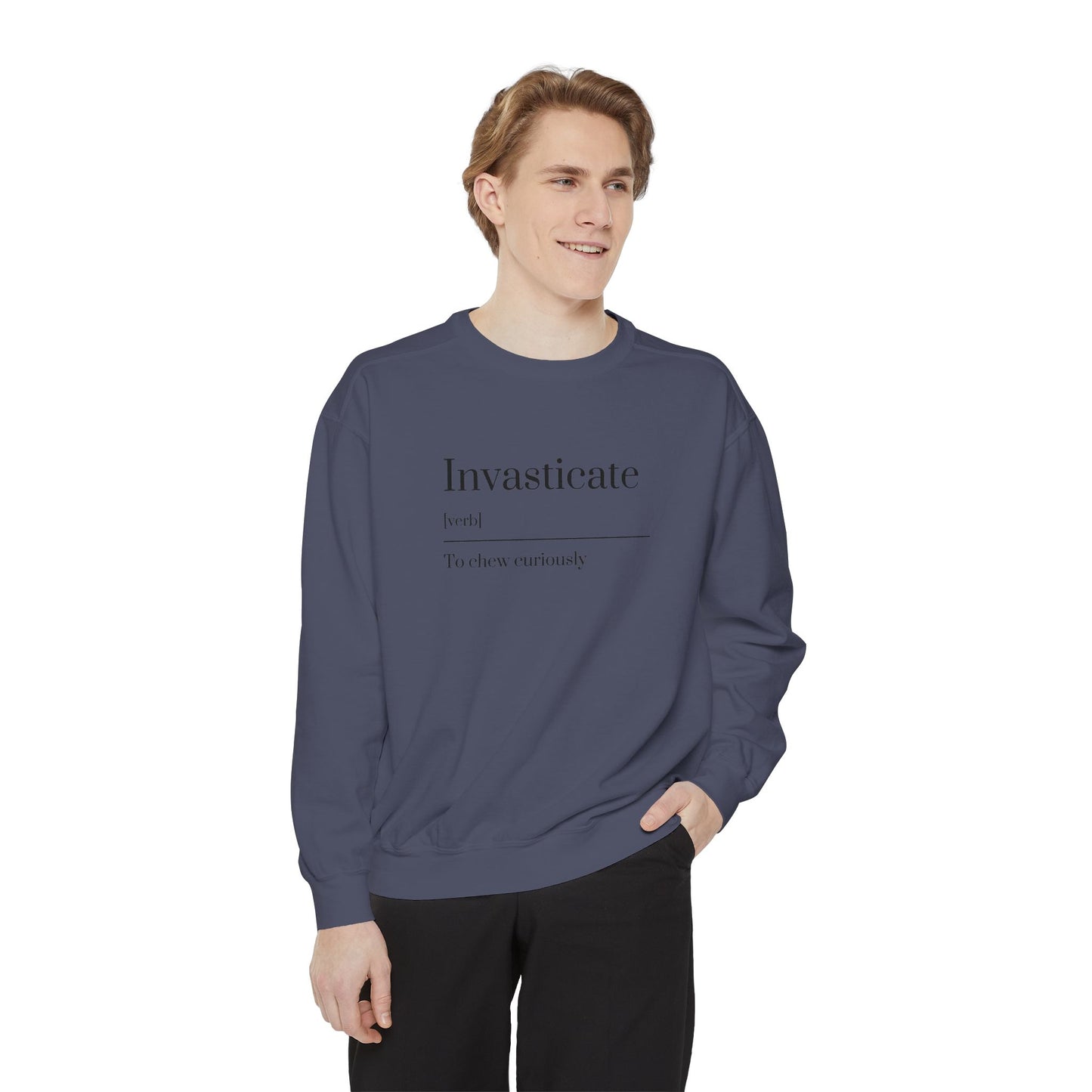Curious Chewer Sweatshirt, Cozy Casual Wear, Unique Gift Idea, Trendy Fashion Layer, Perfect for Gifting, Fun Vocabulary Apparel