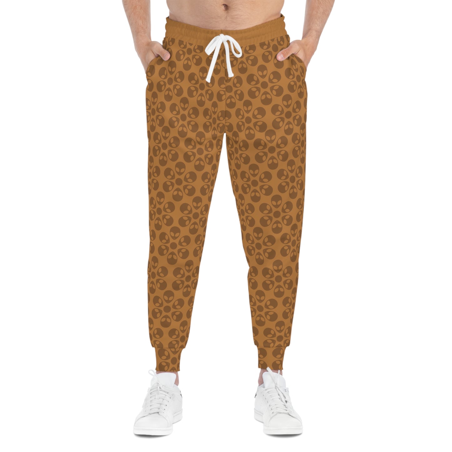 Stylish Floral Athletic Joggers Trendy Joggers Comfortable Workout Pants Casual Loungewear Gifts for Fitness Lovers Alien Flowers Light Brown