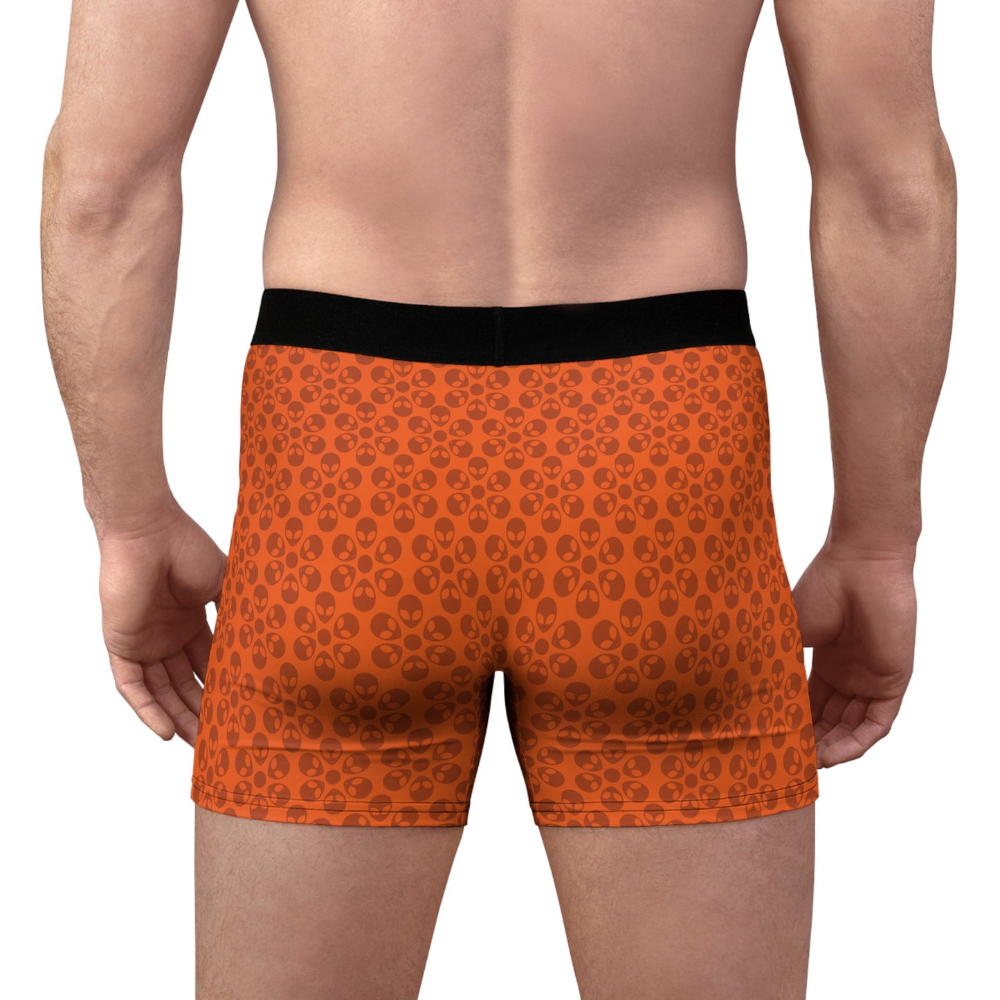 Mens Boxer Briefs  Alien Flowers Orange