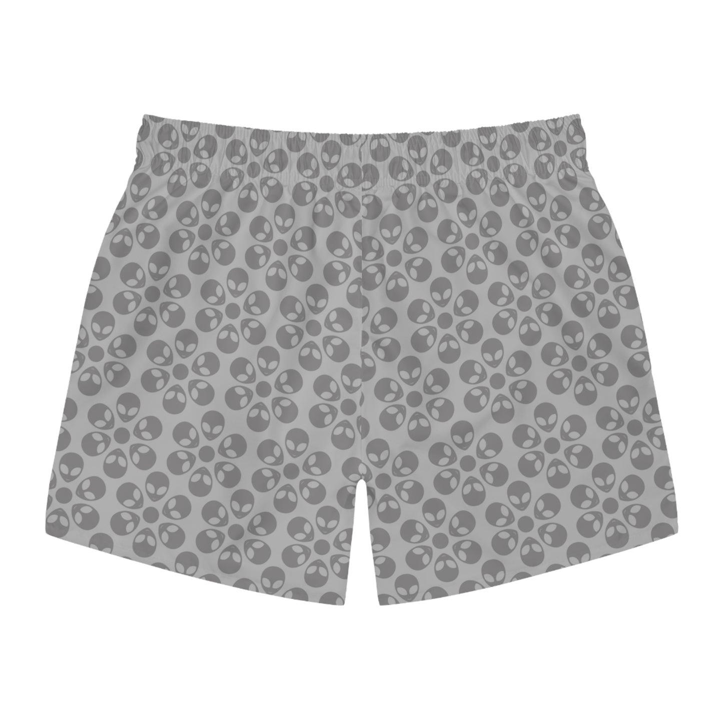 Stylish AOP Swim Trunks for Beach Days Summer Fun Pool Parties Vacation Wear Gift for Him Alien Flowers Light Grey