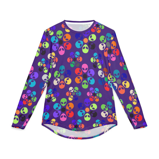 Colorful Alien Floral UV Protection Shirt for Men Beachwear Outdoor Activities Summer Fashion Gift for Alien Enthusiasts Purple