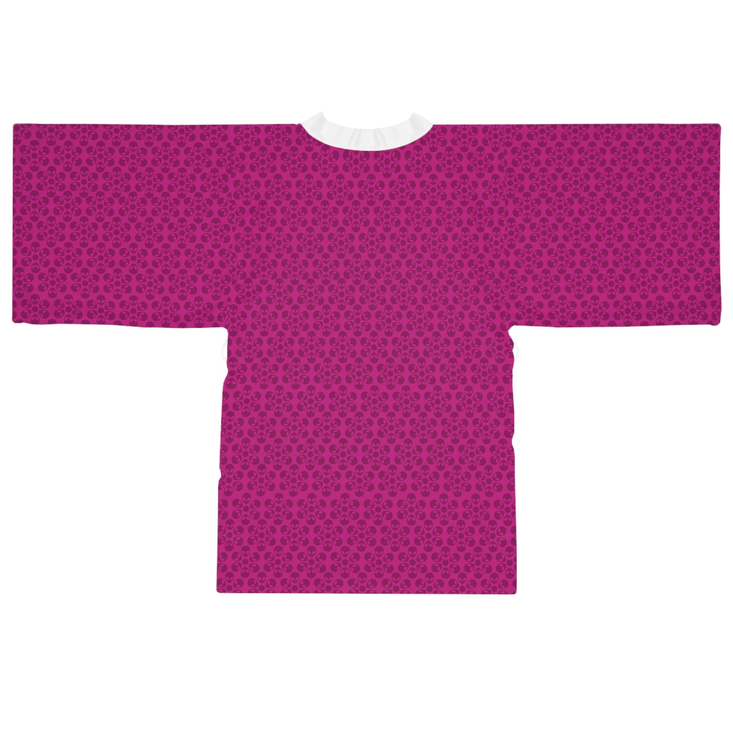 Chic Floral Long Sleeve Kimono Robe Bohemian Loungewear Relaxation Gift Spa Day Essential Cozy Home Attire Trendy Style Alien Flowers Pink