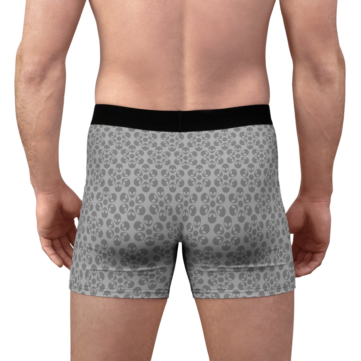 Mens Boxer Briefs  Alien Flowers Light Grey